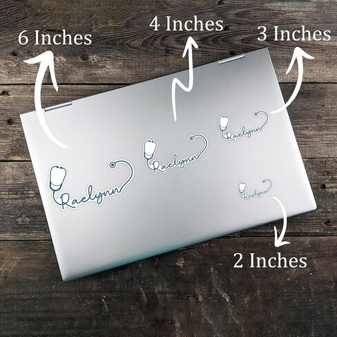 Custom Name Sticker with Medical Stethoscope | Personalized Monogram Decals for Labeling Water Bottles, Phones, Laptops | Ideal Gift for Medical Professionals, Nurses, Doctors in Kuwait