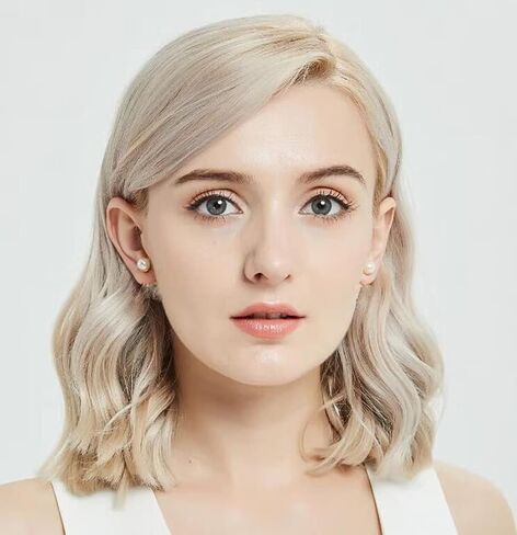 12 Pairs Pearl Stud Earrings, Hypoallergenic Imitation Pearl Earrings, Stainless Steel Round Ball Pearls Earrings Mixed Sizes Stud Earrings Set for Women in Kuwait