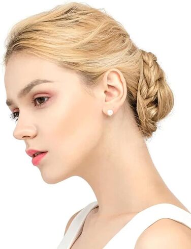 12 Pairs Pearl Stud Earrings, Hypoallergenic Imitation Pearl Earrings, Stainless Steel Round Ball Pearls Earrings Mixed Sizes Stud Earrings Set for Women in Kuwait