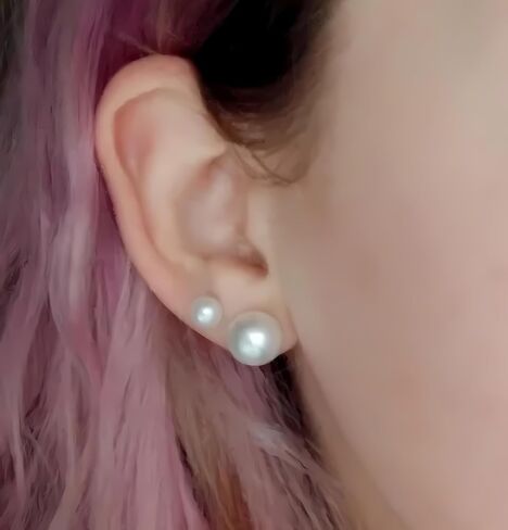 12 Pairs Pearl Stud Earrings, Hypoallergenic Imitation Pearl Earrings, Stainless Steel Round Ball Pearls Earrings Mixed Sizes Stud Earrings Set for Women in Kuwait