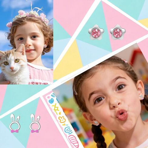 18 Pairs Hypoallergenic Holiday Earrings for Teen Women Cute St. Patrick’s Day Earring Easter Egg Bunny Strawberry Stud Earring Flat Back Cartilage Piercing Stud Earrings Set Stainless Steel for Her Sensitive Ears Festival Carnival Jewelry in Kuwait