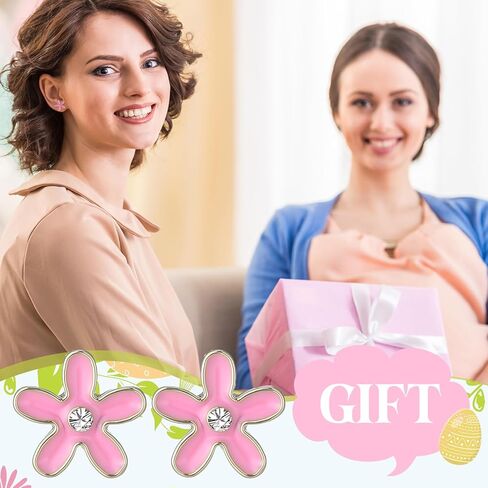 Kigeli 9 أزواج من الأقراط المعدنية لعيد الفصح للنساء، أقراط عيد الفصح الربيعية السائبة لطيف المينا اللؤلؤ الأرنب الأذن البيض الجزرة على شكل مجوهرات لقضاء العطلات سلة هدايا الحفلات in Saudi Arabia