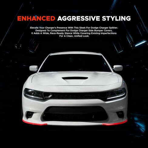 Front Splitter Protector for 2015-2023 Dodge Charger, Replacement Lip Spoiler Compatible with SRT 392/Scat Pack/RT/GT Trims Not for SXT/Widebody in Saudi Arabia