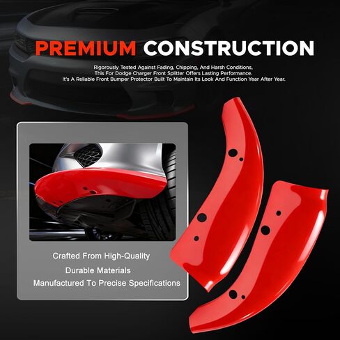 Front Splitter Protector for 2015-2023 Dodge Charger, Replacement Lip Spoiler Compatible with SRT 392/Scat Pack/RT/GT Trims Not for SXT/Widebody in Saudi Arabia