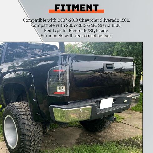 ECOTRIC Rear Step Bumper Assembly Compatible with 2007-2013 Chevy Chevrolet Silverado GMC Sierra 1500 Truck with Sensors Holes＆ License Plate Lights Replace for 20899360 GM1103148 REPC823703 Chrome in Saudi Arabia
