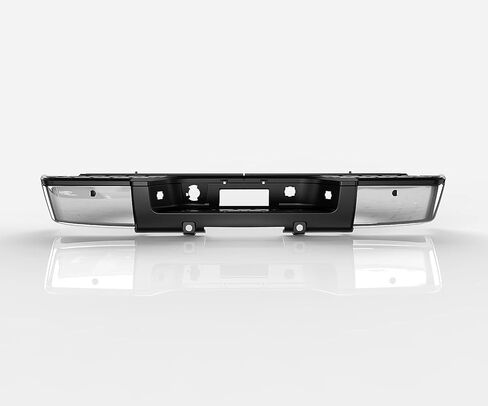 ECOTRIC Rear Step Bumper Assembly Compatible with 2007-2013 Chevy Chevrolet Silverado GMC Sierra 1500 Truck with Sensors Holes＆ License Plate Lights Replace for 20899360 GM1103148 REPC823703 Chrome in Saudi Arabia