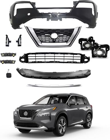 طقم شبكة غطاء المصد الأمامي مع مصابيح الضباب المتوافقة مع 2019 2020 2021 2022 2023 2024 Nissan Murano S/SL/SV in Kuwait
