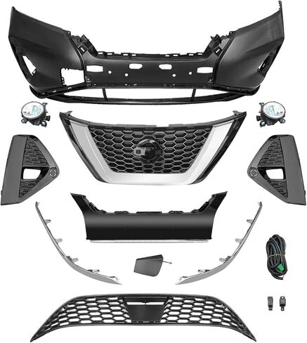 طقم شبكة غطاء المصد الأمامي مع مصابيح الضباب المتوافقة مع 2019 2020 2021 2022 2023 2024 Nissan Murano S/SL/SV in Kuwait