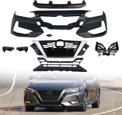 طقم شبكة غطاء المصد الأمامي مع مصابيح الضباب المتوافقة مع 2019 2020 2021 2022 2023 2024 Nissan Murano S/SL/SV in Kuwait