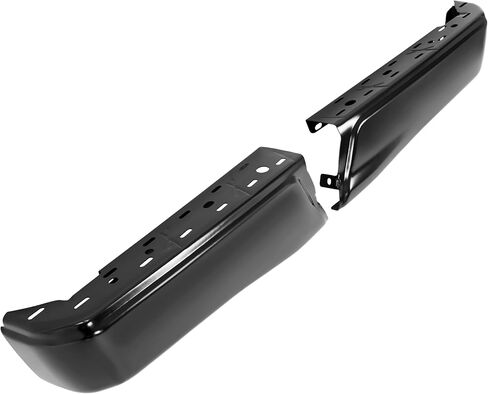 غطاء نهاية المصد الخلفي من ECOTRIC متوافق مع 2015-2020 Ford F150 FL3Z17906CPTM FO1102382 W/O فتحة مستشعر وقوف السيارات مطلي بمسحوق فولاذي أسود (قطعتان) in Saudi Arabia