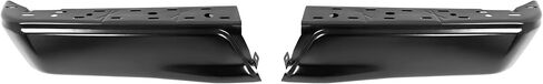 غطاء نهاية المصد الخلفي من ECOTRIC متوافق مع 2015-2020 Ford F150 FL3Z17906CPTM FO1102382 W/O فتحة مستشعر وقوف السيارات مطلي بمسحوق فولاذي أسود (قطعتان) in Saudi Arabia