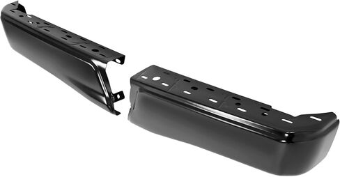 غطاء نهاية المصد الخلفي من ECOTRIC متوافق مع 2015-2020 Ford F150 FL3Z17906CPTM FO1102382 W/O فتحة مستشعر وقوف السيارات مطلي بمسحوق فولاذي أسود (قطعتان) in Saudi Arabia