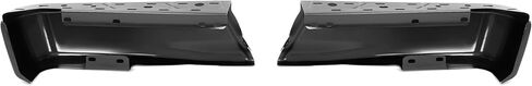 غطاء نهاية المصد الخلفي من ECOTRIC متوافق مع 2015-2020 Ford F150 FL3Z17906CPTM FO1102382 W/O فتحة مستشعر وقوف السيارات مطلي بمسحوق فولاذي أسود (قطعتان) in Saudi Arabia