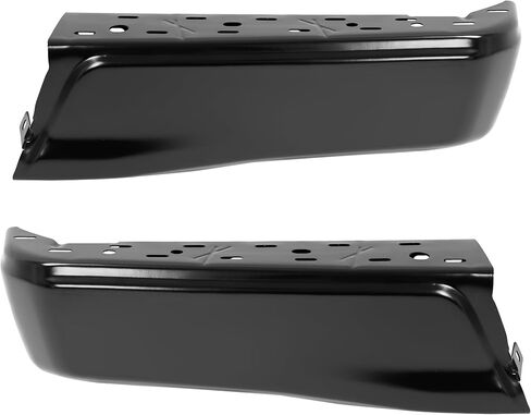 غطاء نهاية المصد الخلفي من ECOTRIC متوافق مع 2015-2020 Ford F150 FL3Z17906CPTM FO1102382 W/O فتحة مستشعر وقوف السيارات مطلي بمسحوق فولاذي أسود (قطعتان) in Saudi Arabia