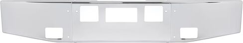 KUAFU Front Bumper(Split Design in 3Pcs) Compatible with 2008 Freightliner Classic XL; Compatible with 2010-Up Freightliner Coronado Front Bumper Face Bar Steel Chrome Silvery in Saudi Arabia