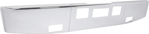 KUAFU Front Bumper(Split Design in 3Pcs) Compatible with 2008 Freightliner Classic XL; Compatible with 2010-Up Freightliner Coronado Front Bumper Face Bar Steel Chrome Silvery in Saudi Arabia