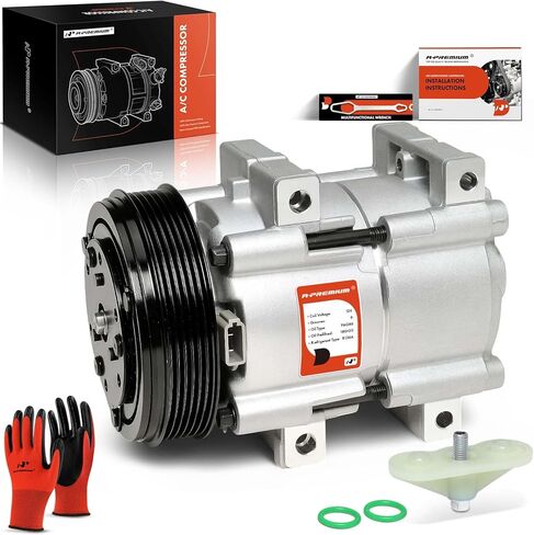 A-Premium Air Conditioner AC Compressor with Clutch Compatible with Ford Focus 2.0L 2003-2004, only fits for DOHC in Saudi Arabia