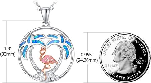 Ocean Necklace Sterling Silver Blue Opal Larimar Necklace Flamingo/Flip Flop/Turtle/Dolphin/Seahorse/Axolotl Pendant Beach Jewelry for Women in Saudi Arabia
