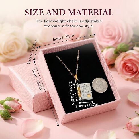 Granddaughter Necklace Book, Stainless Steel Adjustable Chapter Book Locket Necklace for My Grand Daughter Treasured Gift in Kuwait
