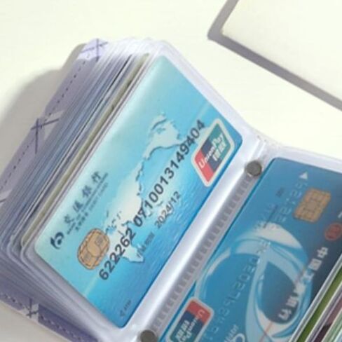 Card Holder PU Multifunctional Short Wallet Small With Checkered Pattern Card Bag Women(Blue) in Saudi Arabia