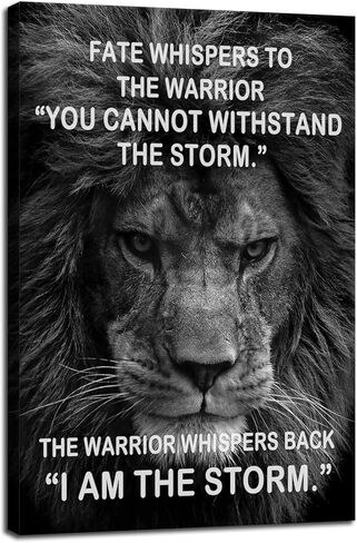 WYJZDZQ8 Lion Inspirational Canvas Office Print Wall Art Animal Motivational Picture Inspiring Animal Poster Painting Modern Artwork for Home Bedroom Living Room Office Decor Frame[12''W X 18''H] in Saudi Arabia