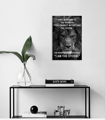 WYJZDZQ8 Lion Inspirational Canvas Office Print Wall Art Animal Motivational Picture Inspiring Animal Poster Painting Modern Artwork for Home Bedroom Living Room Office Decor Frame[12''W X 18''H] in Saudi Arabia