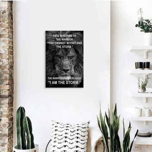 WYJZDZQ8 Lion Inspirational Canvas Office Print Wall Art Animal Motivational Picture Inspiring Animal Poster Painting Modern Artwork for Home Bedroom Living Room Office Decor Frame[12''W X 18''H] in Saudi Arabia