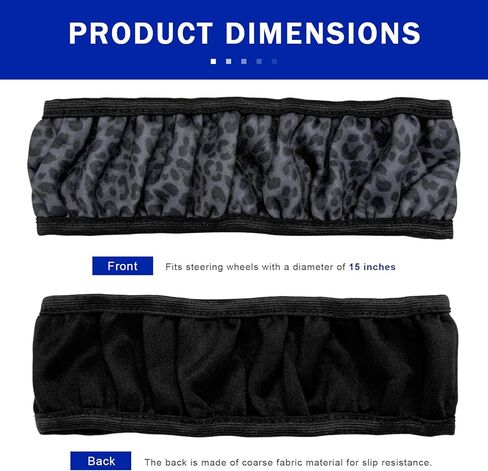 Sun Walker Leopard Print Steering Wheel Cover, 15 Inch Anti-Slip Neoprene Cheetah Steering Wheel Protector, High Elastic Cover Breathable Interior Decor for Most Car Wheels in Kuwait