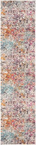 SAFAVIEH Madison Collection Runner Rug - 2'2" x 20', Grey & Pink, Modern Abstract Design, Non-Shedding & Easy Care, Ideal for High Traffic Areas in Living Room, Bedroom (MAD460A) in Saudi Arabia