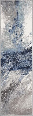 SAFAVIEH Galaxy Collection 2'3" x 8' Blue/Grey GAL117M Modern Abstract Non-Shedding Living Room Entryway Foyer Hallway Bedroom Runner Rug in Saudi Arabia