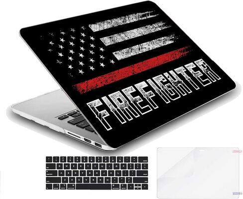 MINGDAO Compatible with MacBook Pro 13 inch, Hard Protective Shell with Keyboard Cover (M1 A2338 A2289 A2251 A2159 A1989 A1706 A1708, 2016-2020 Release) - Firefighter MC7338 in Saudi Arabia