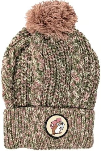 Buc-ee's Knit Ski Hat with Pom Pom, Multicolor Cable Knit Winter Beanie in Saudi Arabia