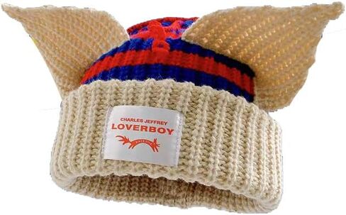Fox Ear Hat Cute Beanie with a Tail Knit Wool Cap Warm Slouchy Crochet Hat in Saudi Arabia