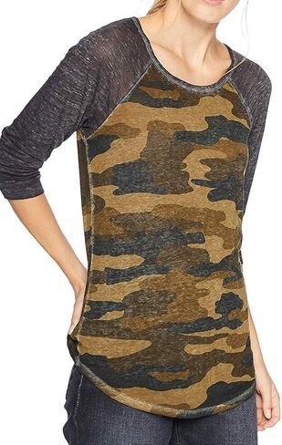 Lucky Brand Women's 3/4 Sleeve Camo Tee in Saudi Arabia