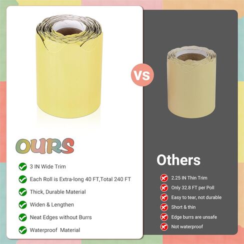 حدود لوحة إعلانات بوهو بطول 240 قدمًا، 6 لفات حواف صدفية للفصول الدراسية للوحة الإعلانات، ديكورات لوحة إعلانات المعلم الباستيل للمدرسة، والفصول الدراسية، والملصقات، والمكتب in Kuwait