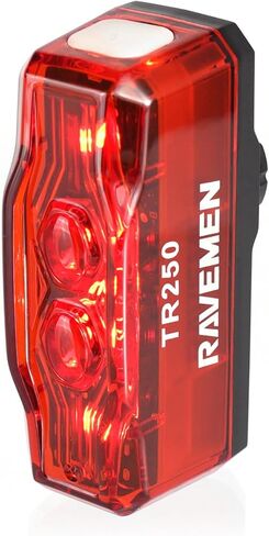 مصباح خلفي للدراجة RAVEMEN TR150، ضوء خلفي مرئي للدراجة بزاوية 280 درجة مع خاصية اكتشاف الفرامل وميزة التشغيل والإيقاف التلقائي in Kuwait
