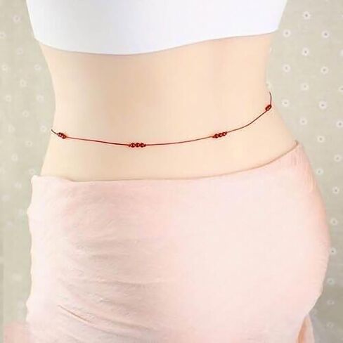 Red Rope Beads Waist Belt Plus Size Waist Rope Braid Belt Red Waist Chain Belt Jewelry Halloween Waist Chain Small Waist Bracelet in Kuwait