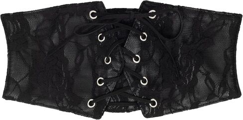 Lace-up Cinch Belt Wide Elastic Corset Tie Waspie Belts Renaissance Palace Mesh Tops Fit Crop Gothic Waist Bodyshaper in Saudi Arabia