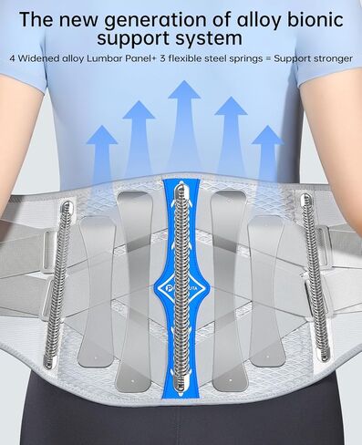 Ergonomical Back Brace for Lower Back Pain with Lumbar Pad,Lumbar Support Belt for Men Women,Adjustable Back Support Brace for Heavy Lifting & Work,Sciatica, Scoliosis, Herniated Disc,White/Blue,Large (Waist:40.2"-47.2") in Saudi Arabia