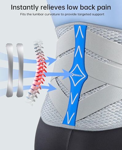 Ergonomical Back Brace for Lower Back Pain with Lumbar Pad,Lumbar Support Belt for Men Women,Adjustable Back Support Brace for Heavy Lifting & Work,Sciatica, Scoliosis, Herniated Disc,White/Blue,Large (Waist:40.2"-47.2") in Saudi Arabia
