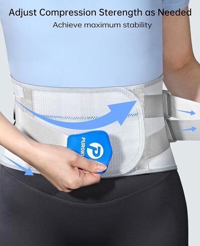 Ergonomical Back Brace for Lower Back Pain with Lumbar Pad,Lumbar Support Belt for Men Women,Adjustable Back Support Brace for Heavy Lifting & Work,Sciatica, Scoliosis, Herniated Disc,White/Blue,Large (Waist:40.2"-47.2") in Saudi Arabia