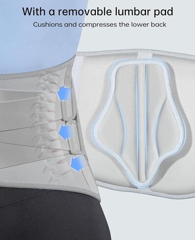 Ergonomical Back Brace for Lower Back Pain with Lumbar Pad,Lumbar Support Belt for Men Women,Adjustable Back Support Brace for Heavy Lifting & Work,Sciatica, Scoliosis, Herniated Disc,White/Blue,Large (Waist:40.2"-47.2") in Saudi Arabia
