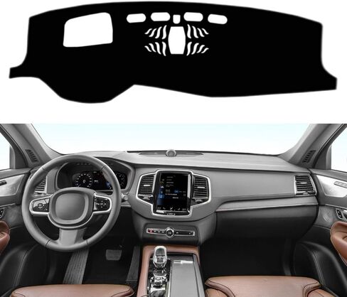 Car Dashboard Cover Mat Carpet Compatible for 2016-2021 2022 2023 2024 2025 Volvo XC90 with HUD with Stereoscopic Audio Dash Mat Sunshade Windshield Glare Black Flannel in Saudi Arabia