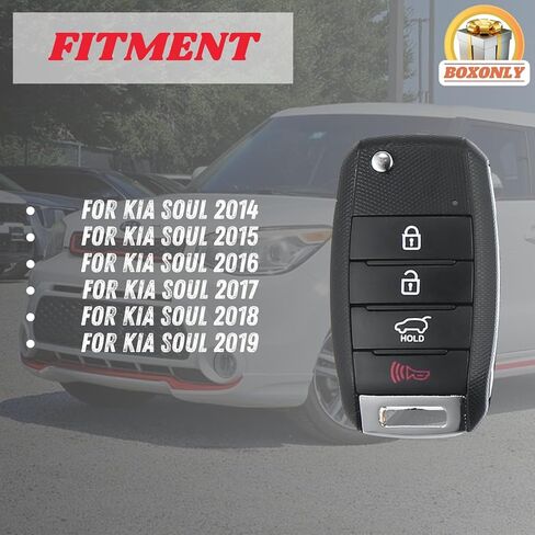 Replacement Keyless Entry Remote Car Key Fob for Kia Soul 2014 2015 2016 2017 2018 2019, 4-Button, FCC ID OSLOKA-875T, OE 95430-B2100 (PSD), 433MHz 60 Chip, Smart Proximity Fob in Saudi Arabia