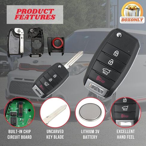 Replacement Keyless Entry Remote Car Key Fob for Kia Soul 2014 2015 2016 2017 2018 2019, 4-Button, FCC ID OSLOKA-875T, OE 95430-B2100 (PSD), 433MHz 60 Chip, Smart Proximity Fob in Saudi Arabia