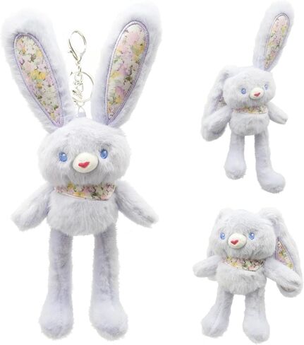 Cute Bunny Plush Keychain for Handbag Backpack Dual-Form 12 Inch Rabbit Keychain Purse Charm Pendant Gift for Women Bag Charm in Saudi Arabia