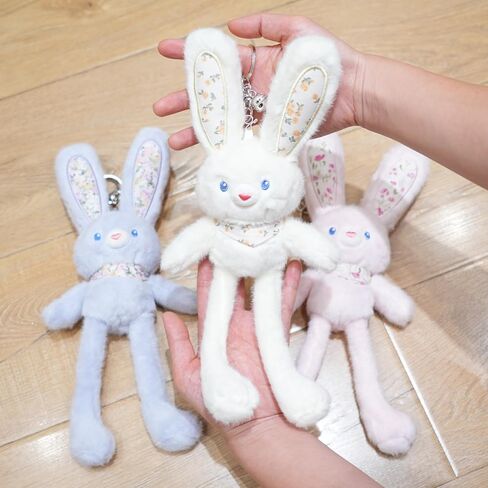 Cute Bunny Plush Keychain for Handbag Backpack Dual-Form 12 Inch Rabbit Keychain Purse Charm Pendant Gift for Women Bag Charm in Saudi Arabia