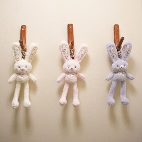 Cute Bunny Plush Keychain for Handbag Backpack Dual-Form 12 Inch Rabbit Keychain Purse Charm Pendant Gift for Women Bag Charm in Saudi Arabia