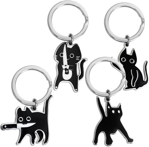 4 PCS Car Keychain, Funny Cat Keychain Interior Accessories for Daily Use in Saudi Arabia