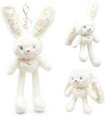Cute Bunny Plush Keychain for Handbag Backpack Dual-Form 12 Inch Rabbit Keychain Purse Charm Pendant Gift for Women Bag Charm in Saudi Arabia